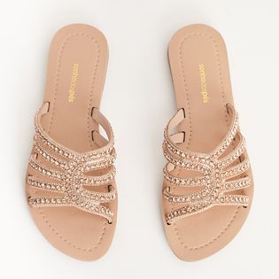 Rasteira Pedraria Glam - ROSE