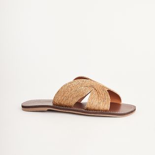Rasteira Bordada Lurex - BRONZE