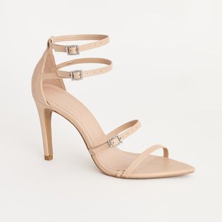 Sandália Tiras Fivela Strass - ROSADO