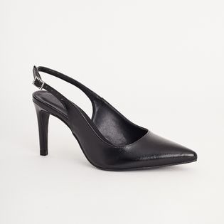 Scarpin Fivela Strass Metalizado - PRETA