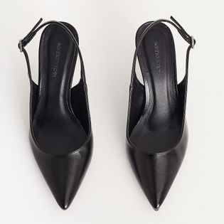 Scarpin Fivela Strass Metalizado - PRETA