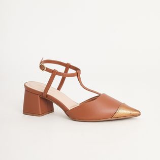 Scarpin Bico Espelhado - CASCA/BRONZE