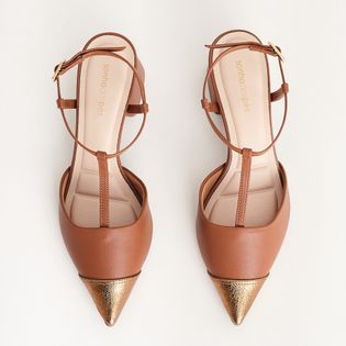 Scarpin Bico Espelhado - CASCA/BRONZE