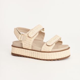 Papete Velcro Tramado Ráfia - NATURAL/MILK