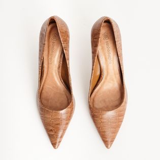 Scarpin couro texturizado - CASCA