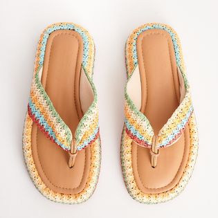 Papete Chinelo Tramado Ráfia - MULTICOLOR/FENDI