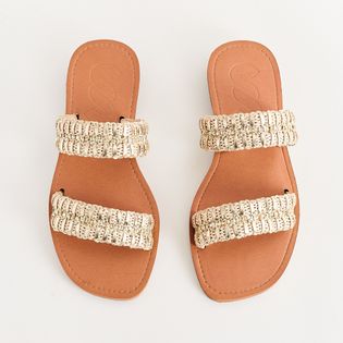 Rasteira Tramas - NATURAL/CHAMPAGNE