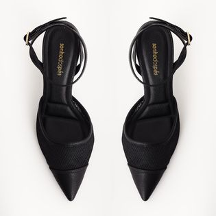 Scarpin Tela - PRETA