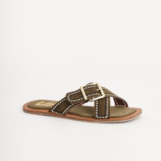 Rasteira Camurça - VERDE MILITAR