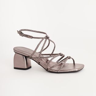 Sandália Média Metalizada - PEWTER