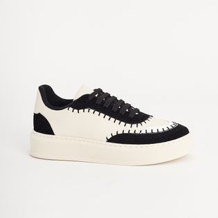 Tênis Casual Boho - COTTON/PRETO/BRANCO