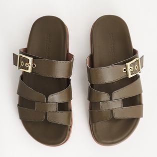 Papete com Tira Elegante e Fivela - VERDE MILITAR