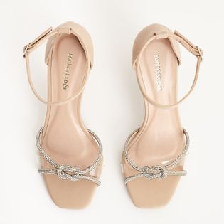 Sandália Alta Strass - ROSADO/CRISTAL