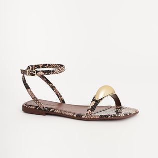 Rasteira Ouro Animalier - AMENDOA
