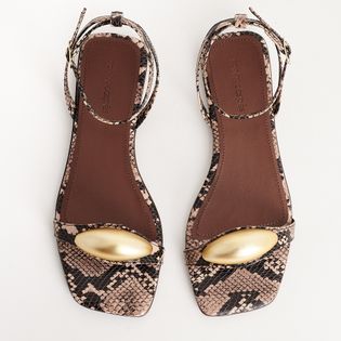 Rasteira Ouro Animalier - AMENDOA