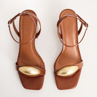 Sandália Alta Ouro - CAMEL