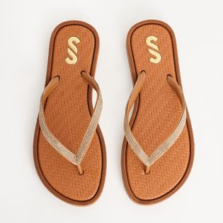 Chinelo Luz Palmilha Textura - CAMEL