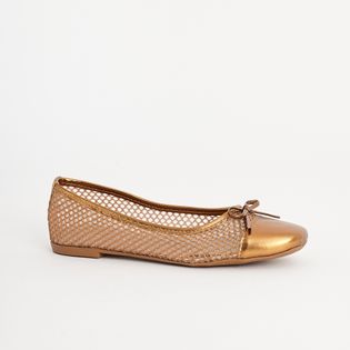 Sapatilha em tela com laço - BRONZE