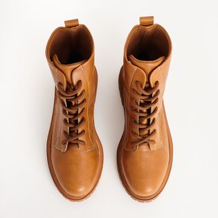 Bota curta em napa rústica - CAMEL