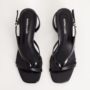 Sandália Média Tiras - PRETA