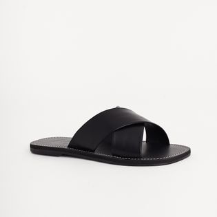 Rasteira Chinelo Tiras Duplas - PRETA