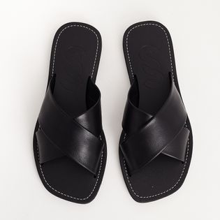 Rasteira Chinelo Tiras Duplas - PRETA