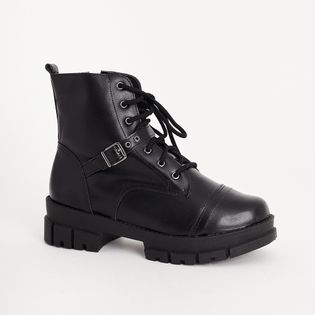 Bota Fivela Couro - PRETA
