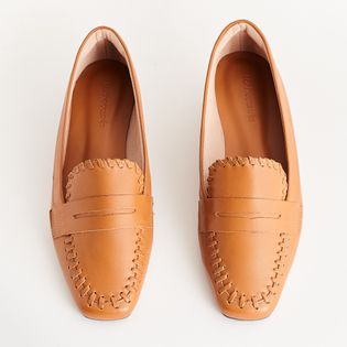 Mocassim Artesanal em Couro - CAMEL