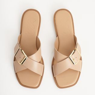 Rasteira Couro X Fivela - FENDI