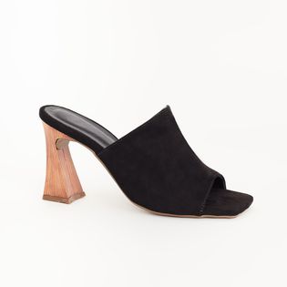 Tamanco Salto Madeira - PRETA