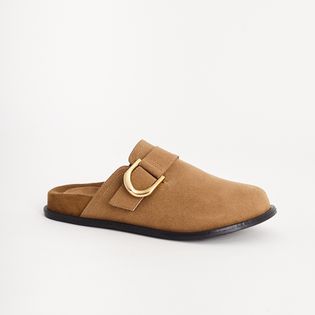 Mule em camurça - PALHA