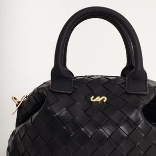 Bolsa Couro Mini Tressê - PRETA