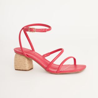 Sandália Tiras Salto Corda - HOT PINK