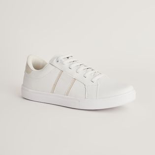 Tênis Casual Listras - BRANCO/COTTON