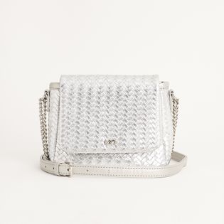 Bolsa Pequena com Texturas em Tresse - PRATEADO