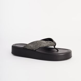 Papete Chinelo Strass - PRETO/ONIX