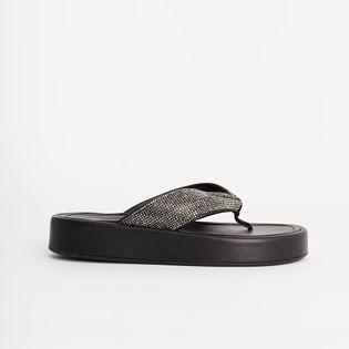 Papete Chinelo Strass - PRETO/ONIX