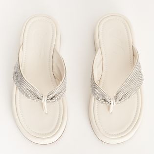 Papete Chinelo Strass - COTTON/CRISTAL