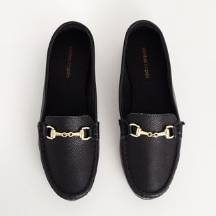 Mocassim clássico em couro - PRETA