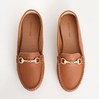 Mocassim clássico em couro - CAMEL