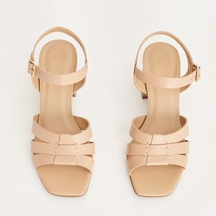 Sandália média de couro atanado - FENDI