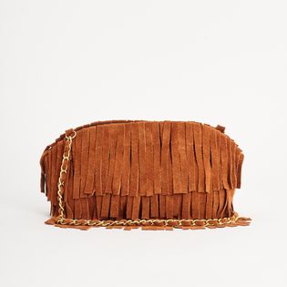 Bolsa Couro Franjas - CAMEL
