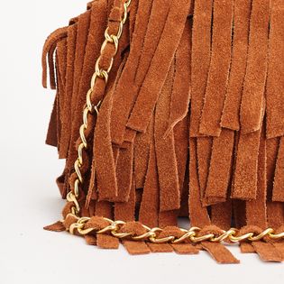Bolsa Couro Franjas - CAMEL