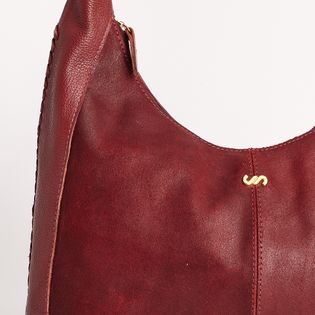 Bolsa curva em couro - AMEIXA