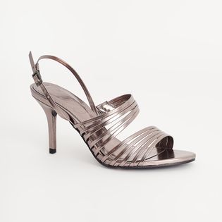 Sandália Alta Tiras - PEWTER