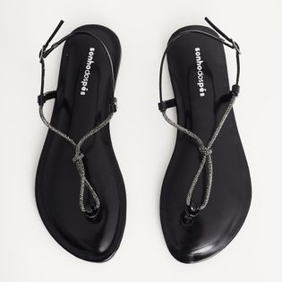 Rasteira Fio Luz - PRETO/ONIX