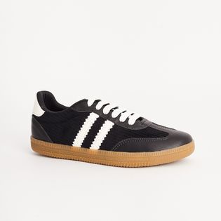 Tênis Elis em Veludo - PRETO/BRANCO