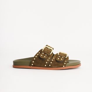 Papete Camurça Tachas - VERDE MILITAR