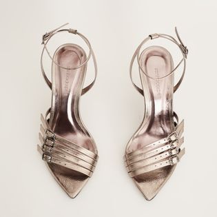 Sandalia Alta Tiras Classic Metalizada - PEWTER