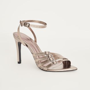 Sandalia Alta Tiras Classic Metalizada - PEWTER